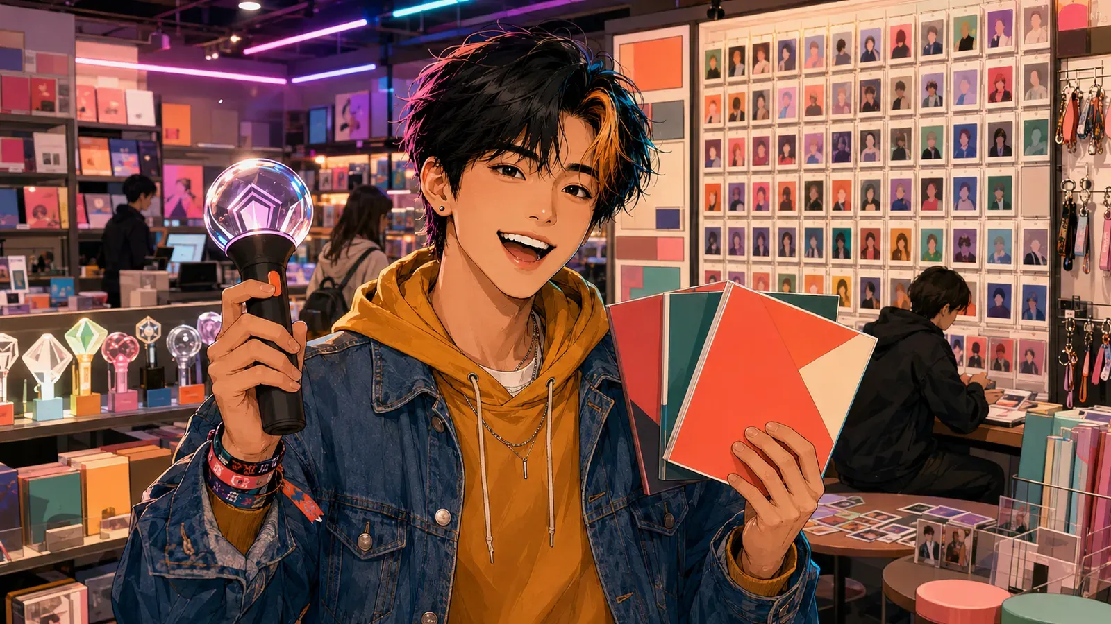 A K-pop album shop in Myeongdong