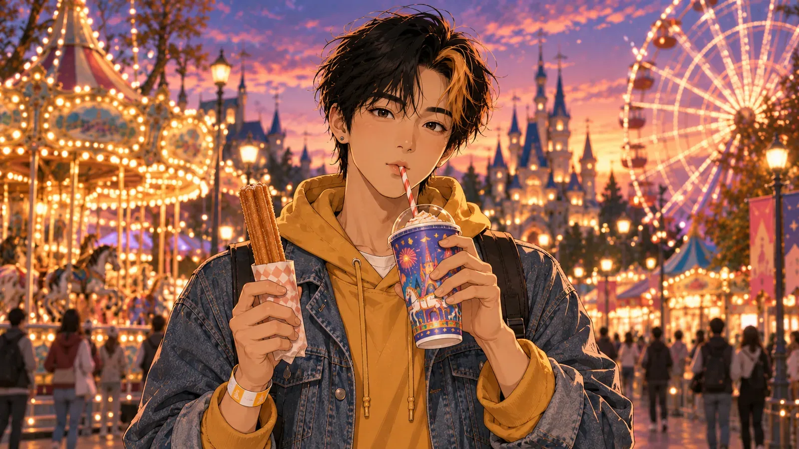 Magic Island and the outdoor rides at Lotte World, Jamsil