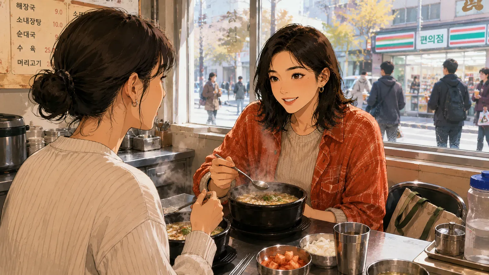 A gukbap counter in the morning